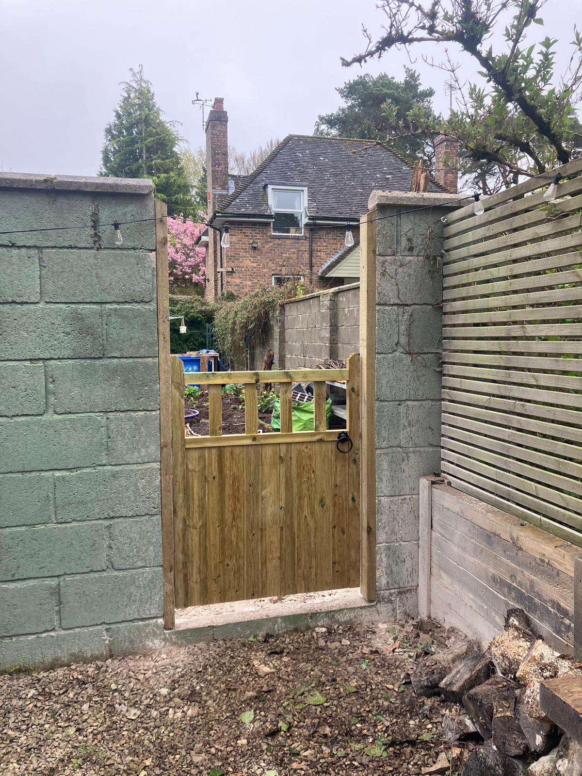 Bespoke wooden garden gate