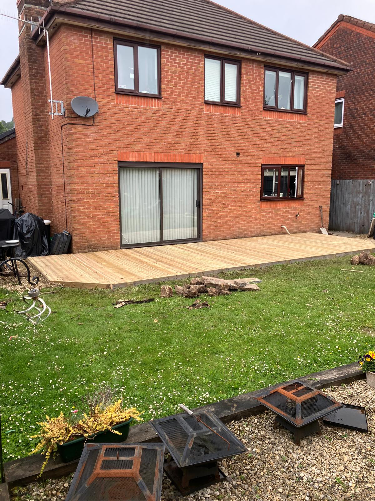 Completed garden decking