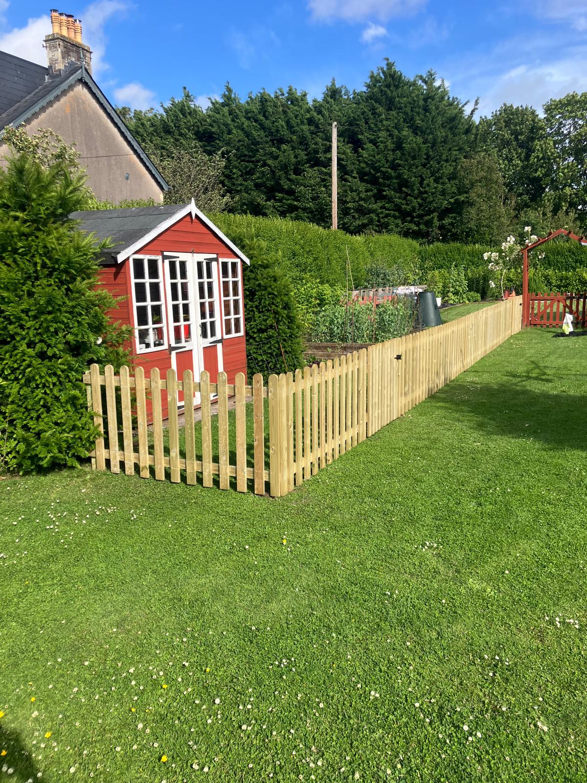Picket fence and garden
